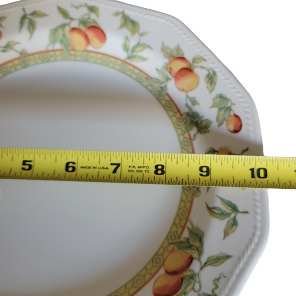 Vintage Valencia Churchill Pottery Fruit Design Ribbed Border 10 inches 3 in set - Picture 6 of 8